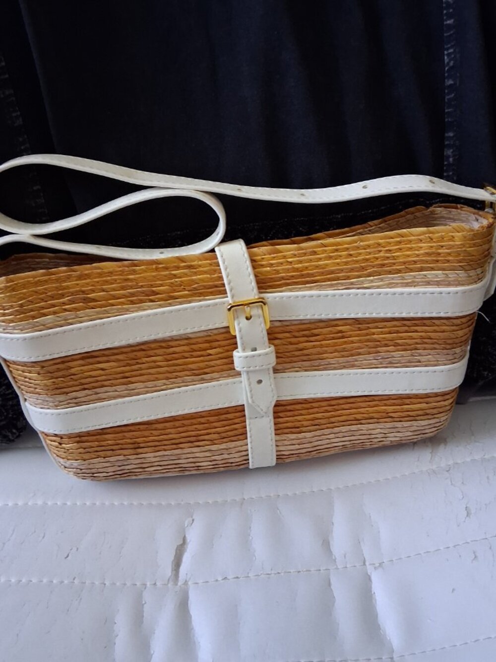 Altuzarra Watermill Baguette Bag with White Leather Trim - Picture 3 of 13